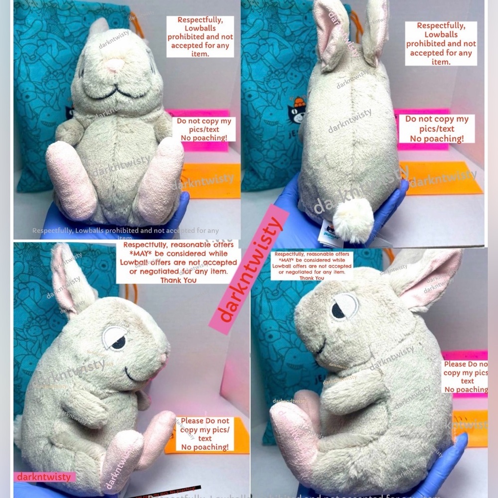 1 OWNER! AUTH SALES RECEIPT! RETIRED BNWT Jellycat Cuddlebud Bernard Bunny PFSF - Picture 9 of 11